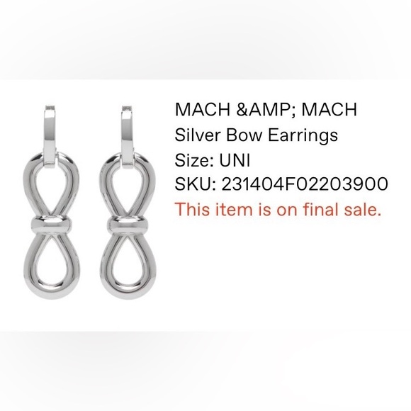 Mach and Mach silver bow earrings - Picture 1 of 5